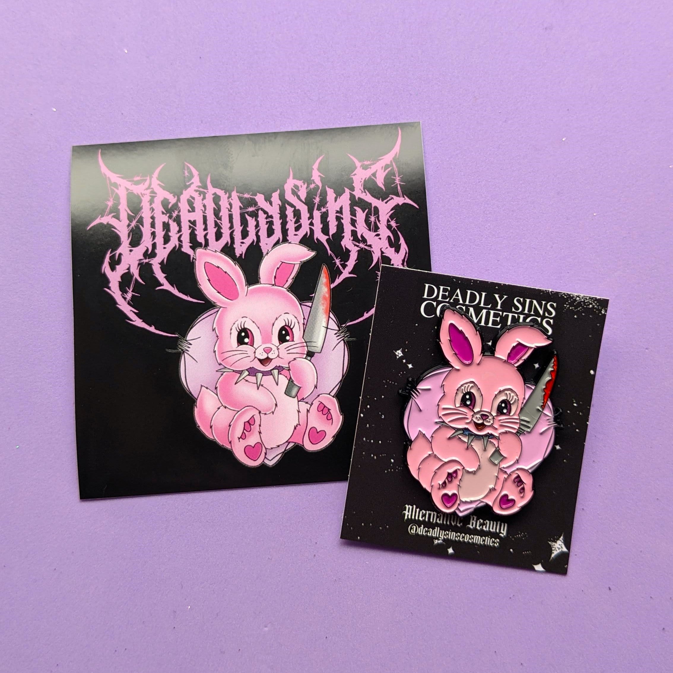 EVIL BUNNY ENAMEL PIN | DEADLY SINS COSMETICS