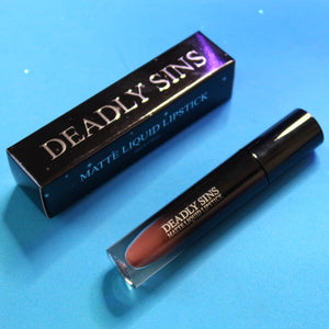 RAVEN brown lipstick with Box Deadly Sins Cosmetics Gothic Indie Makeup brand Australia