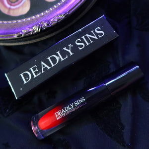 RUBY Red Lipstick Deadly Sins Cosmetics Red Lipstick Australia indie Makeup Brand