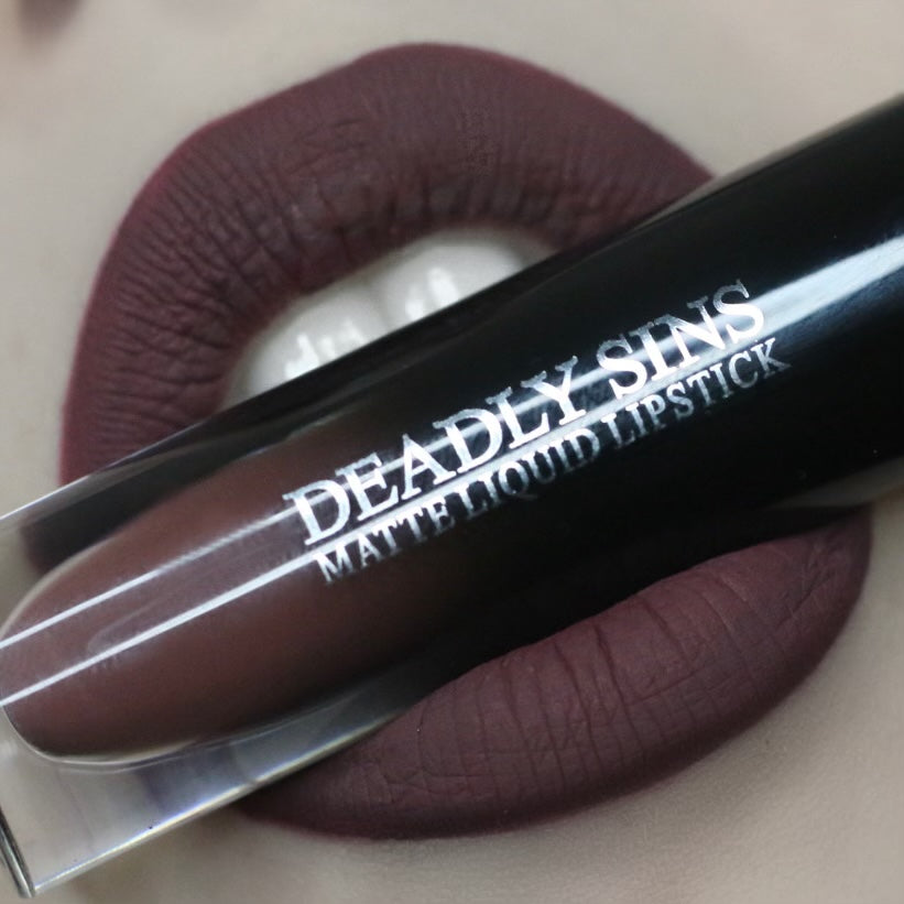 Raven Brown Liquid Lipstick Deadly Sins Cosmetics Gothic Indie Makeup Australia