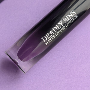 POTION Purple matte liquid lipstick Deadly Sins Cosmetics Goth makeup